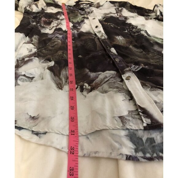 Soft Surroundings Button-Up Shirt Womens L Floral Rayon Career Office Church - Picture 7 of 7